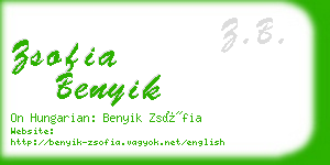 zsofia benyik business card